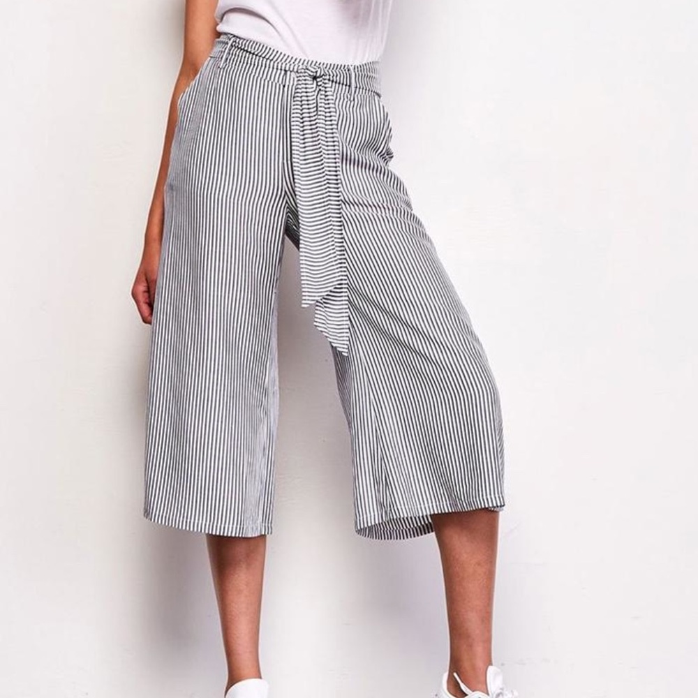 Navy & White Stripes Pants